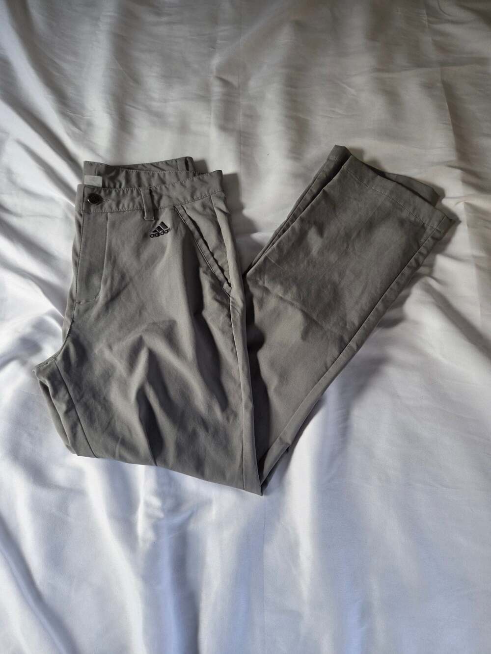 Adidas Mens Golf Pants Gray Stretch Performance Flat Front Straight Size 30x30